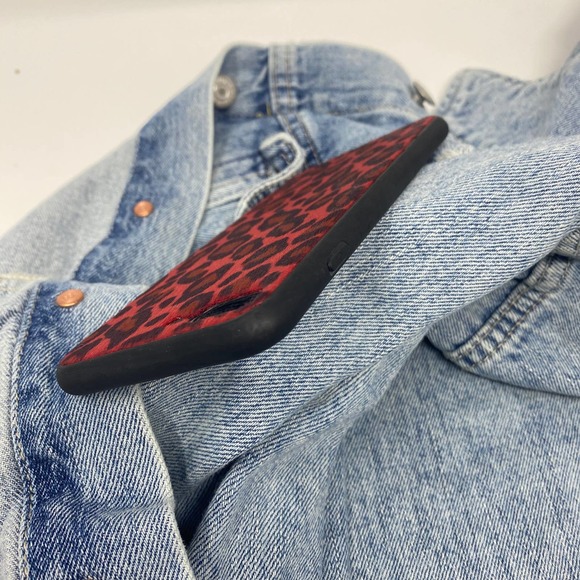 iPhone XS Max Case Red Black Leopard Fur Print Cover NEW - Picture 3 of 5